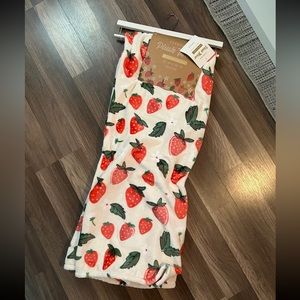 strawberry and flower throw blanket